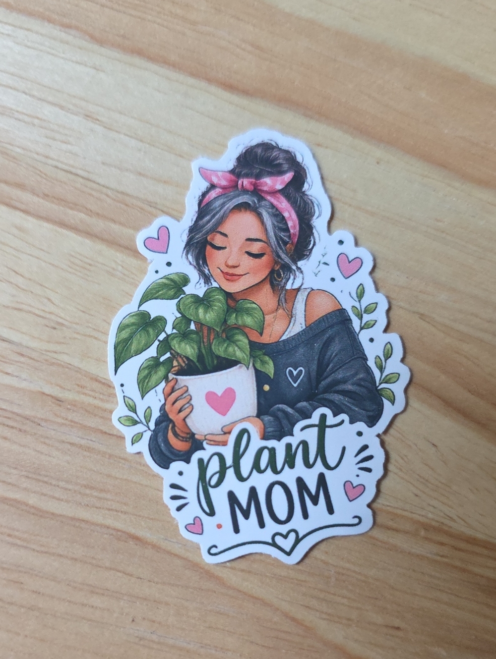 Plant Mom Sticker | Houseplant Lover Botanical Vinyl Sticker | Plant Lady Gift